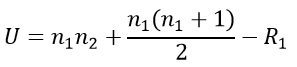 Test statistic for Mann-Whitney-U-test