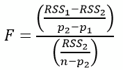 Test statistic for F-tests